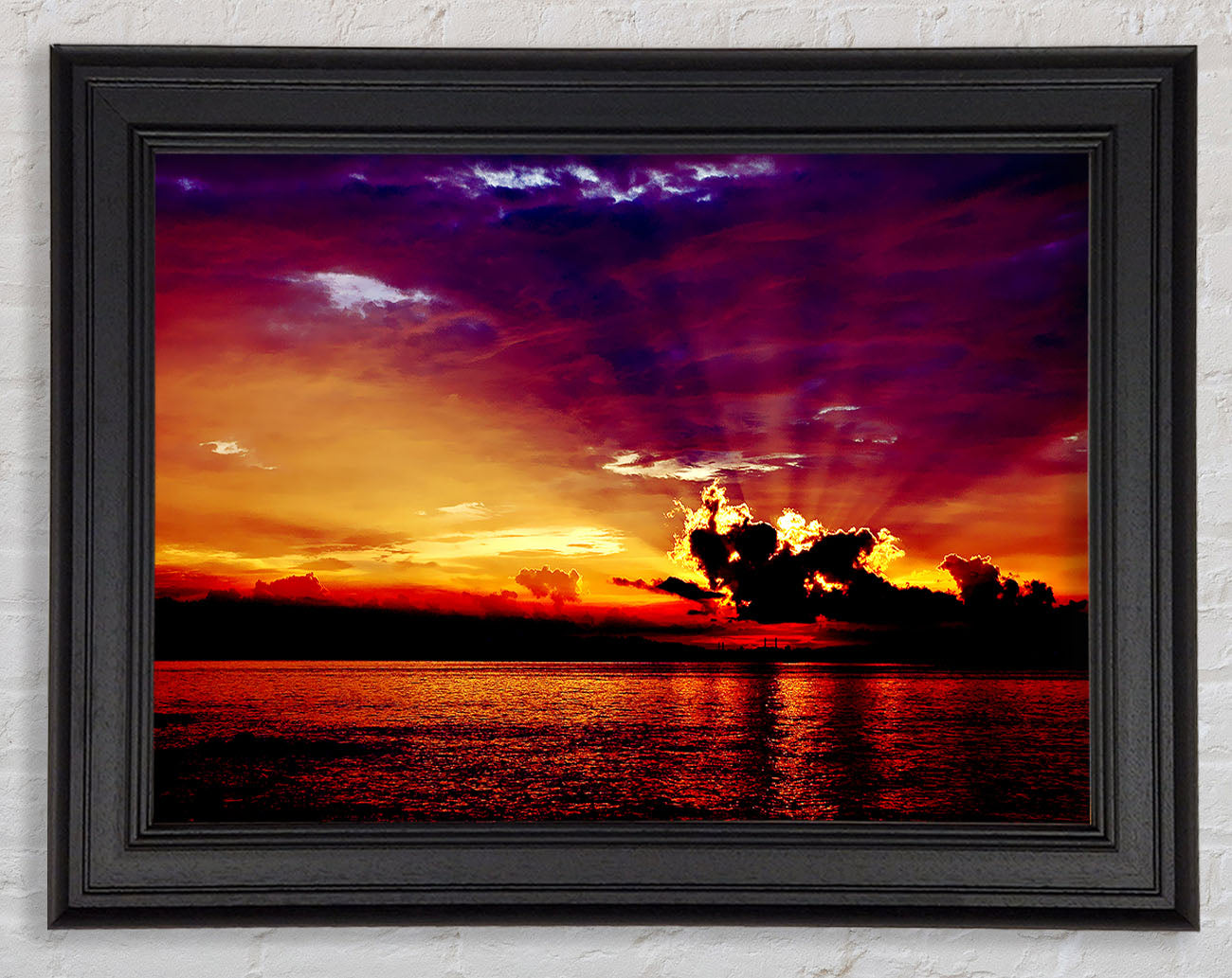 Sunrays Through The Rainbow Sky Framed Print