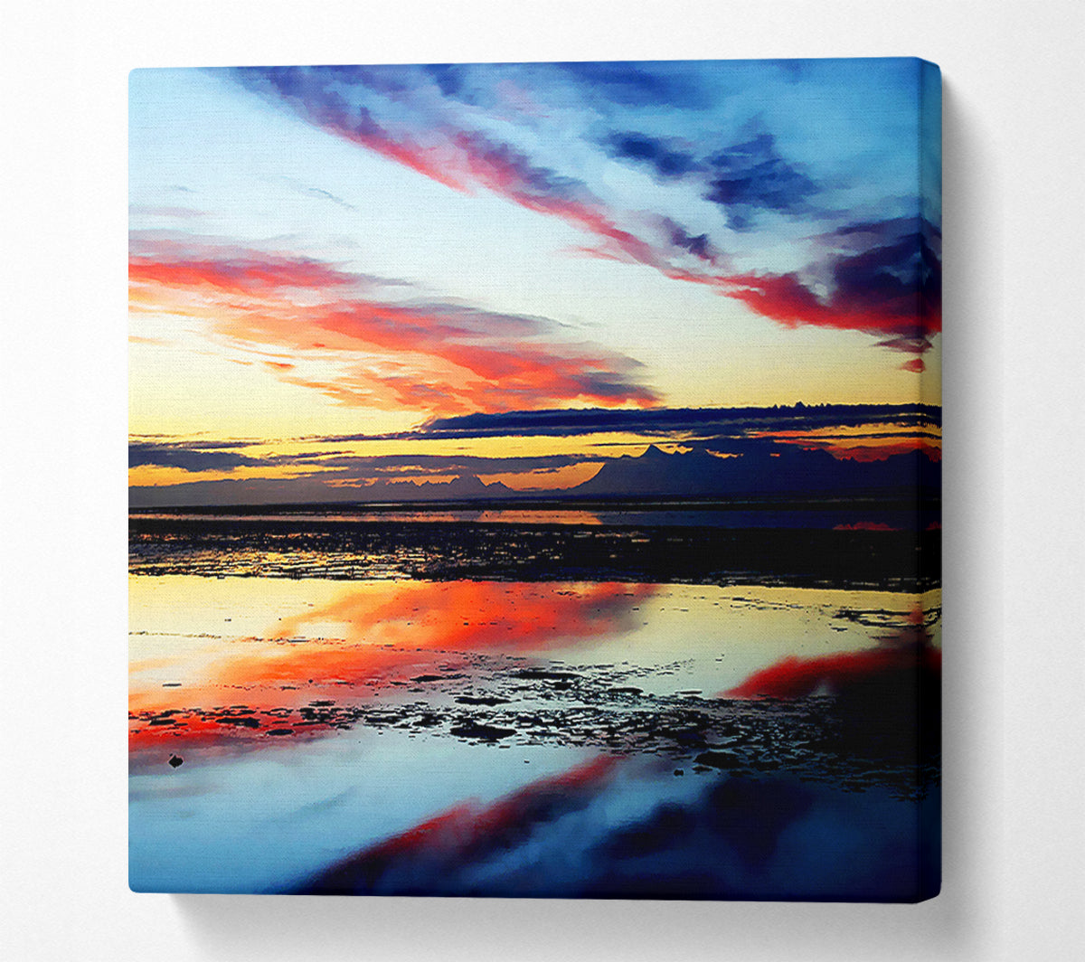Rainbow Ocean Skies Blue Canvas Wall Art