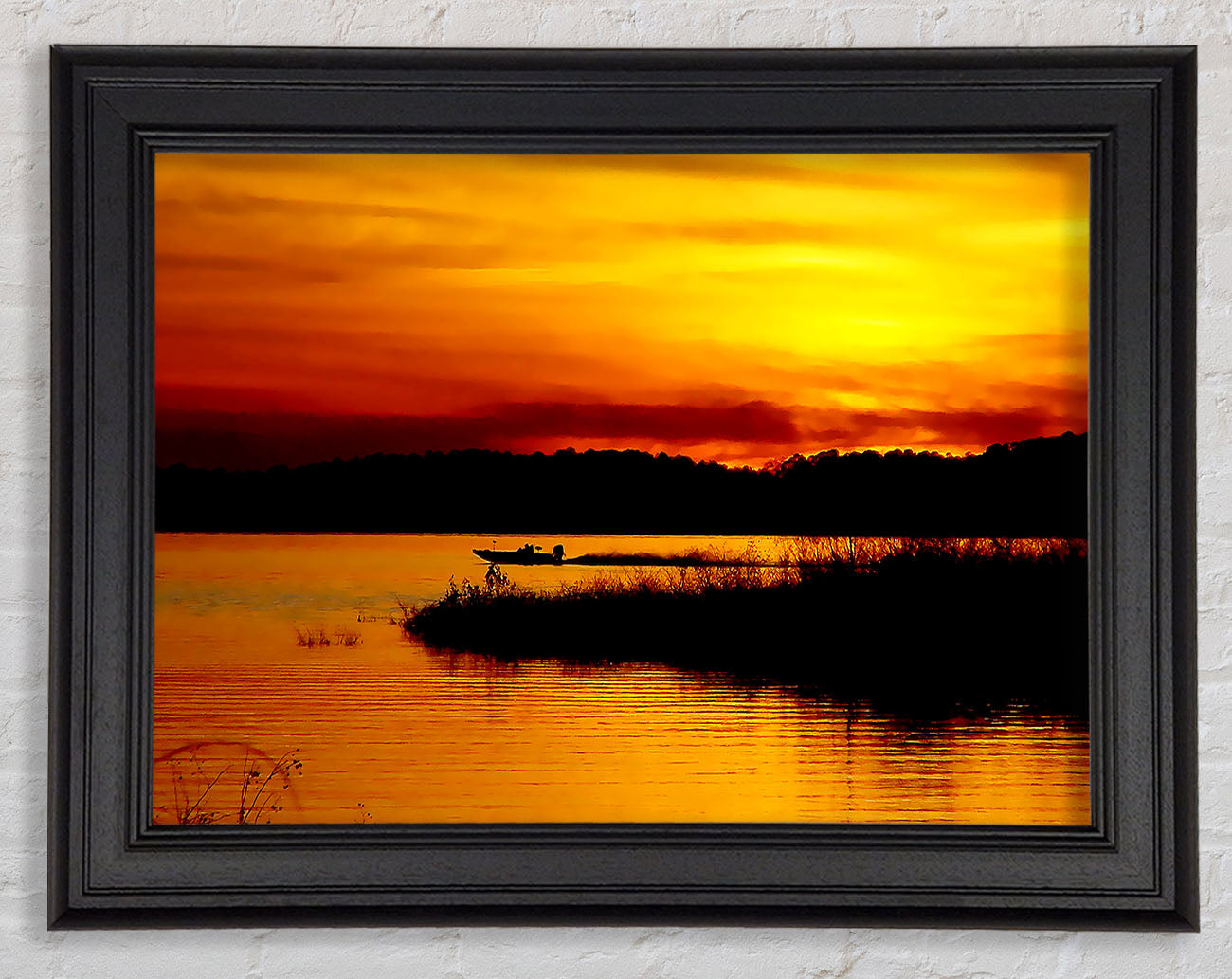 Tranquil Orange Waters Framed Print