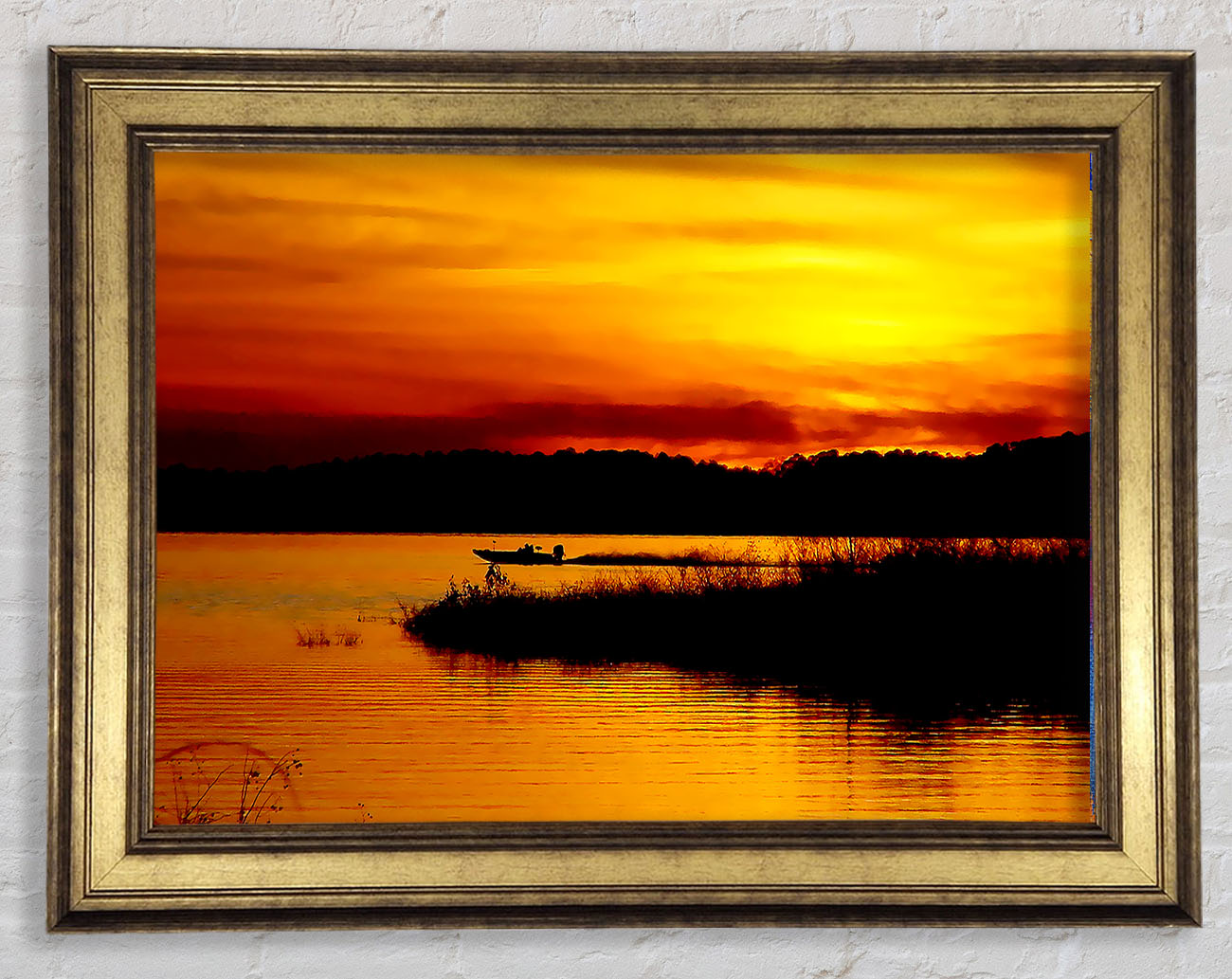 Tranquil Orange Waters Framed Print
