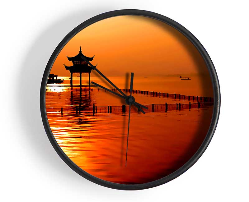Sunset Orange Lake Calm