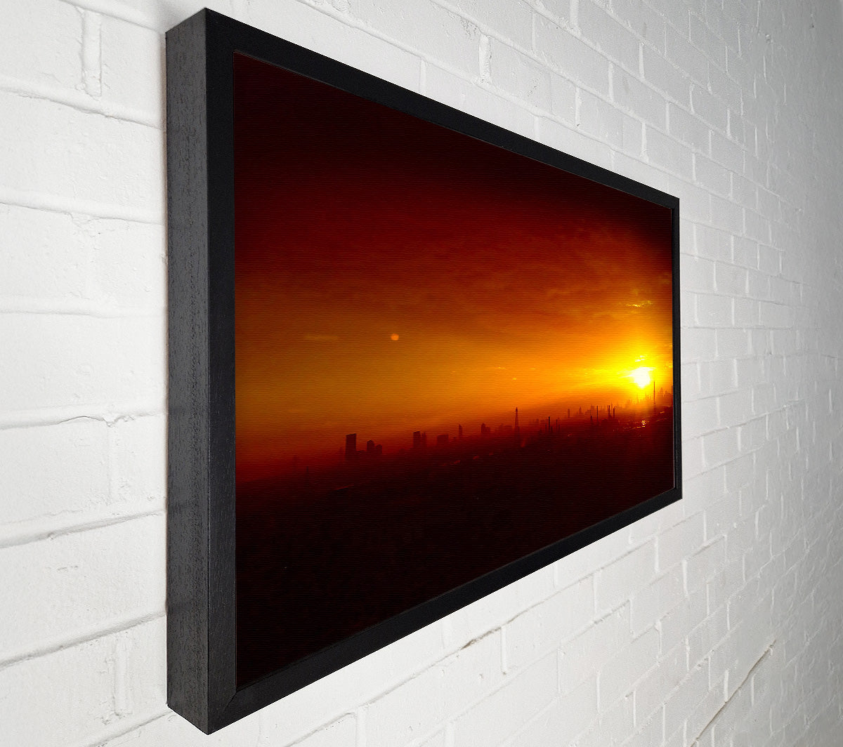 Sunset Over The City Canvas Wall Art