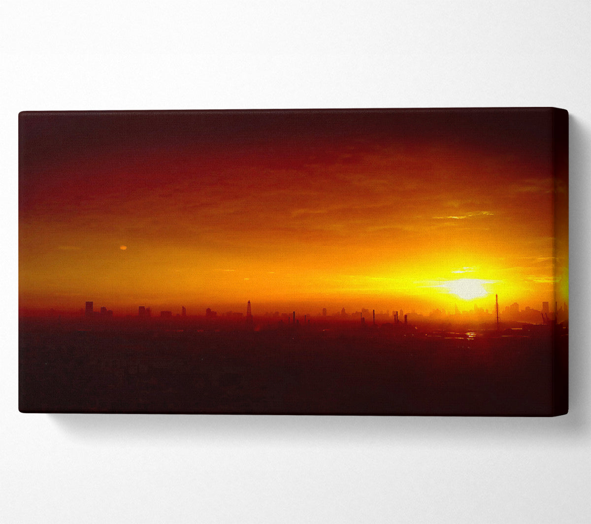 Sunset Over The City Canvas Wall Art