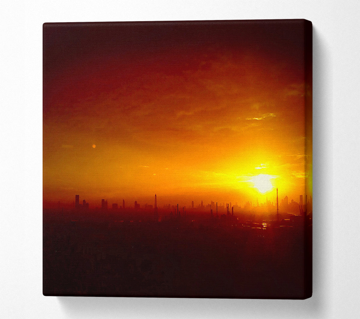 Sunset Over The City Canvas Wall Art