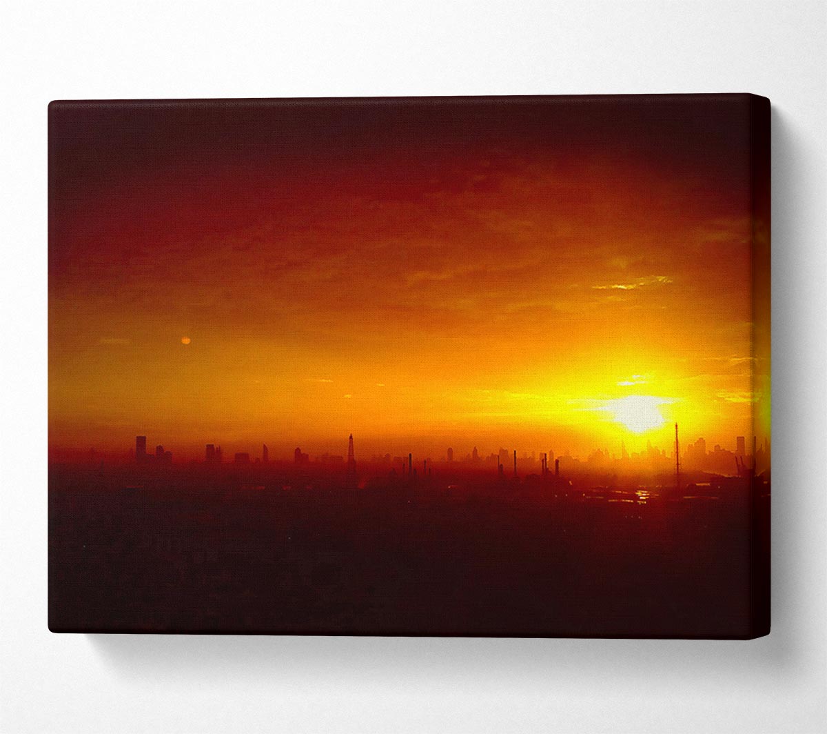 Sunset Over The City Canvas Wall Art