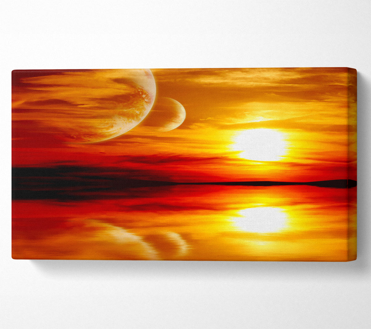 Stunning Planet Sunset Canvas Wall Art