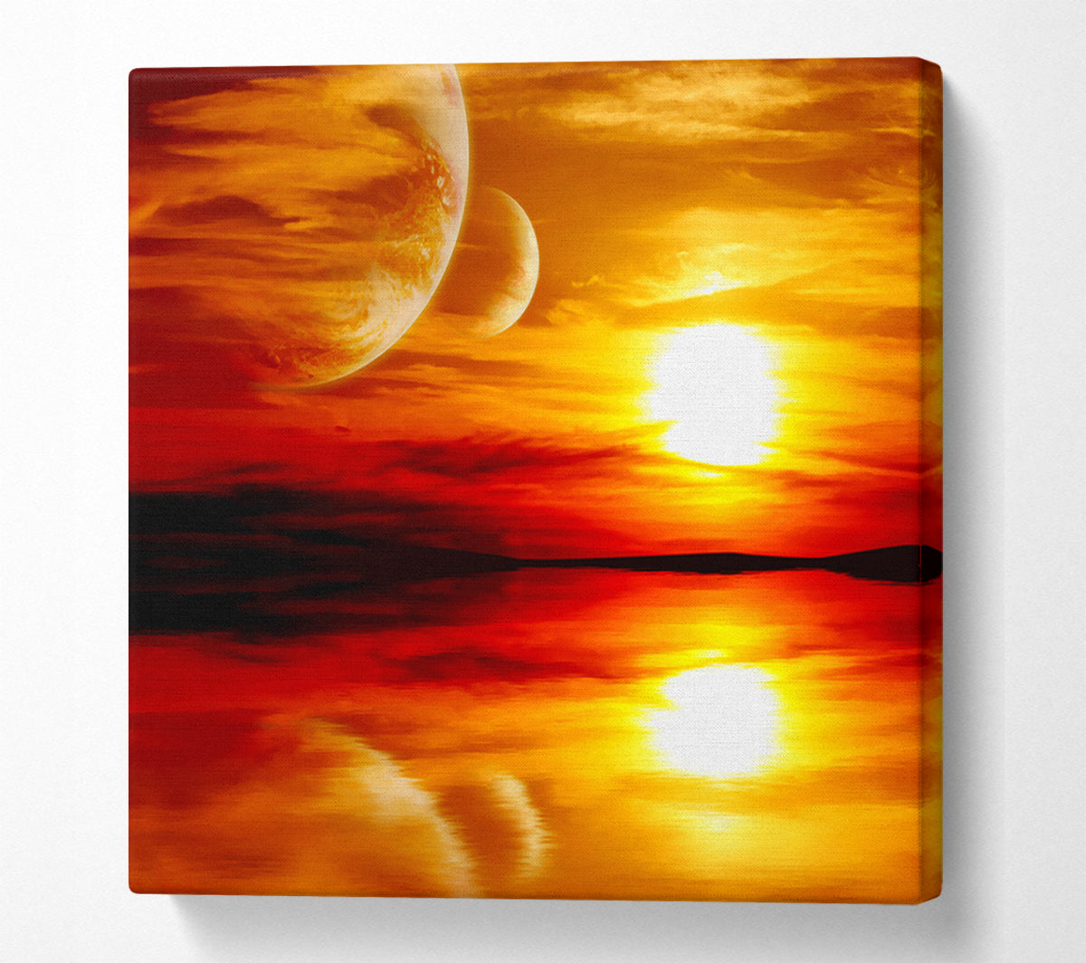 Stunning Planet Sunset Canvas Wall Art