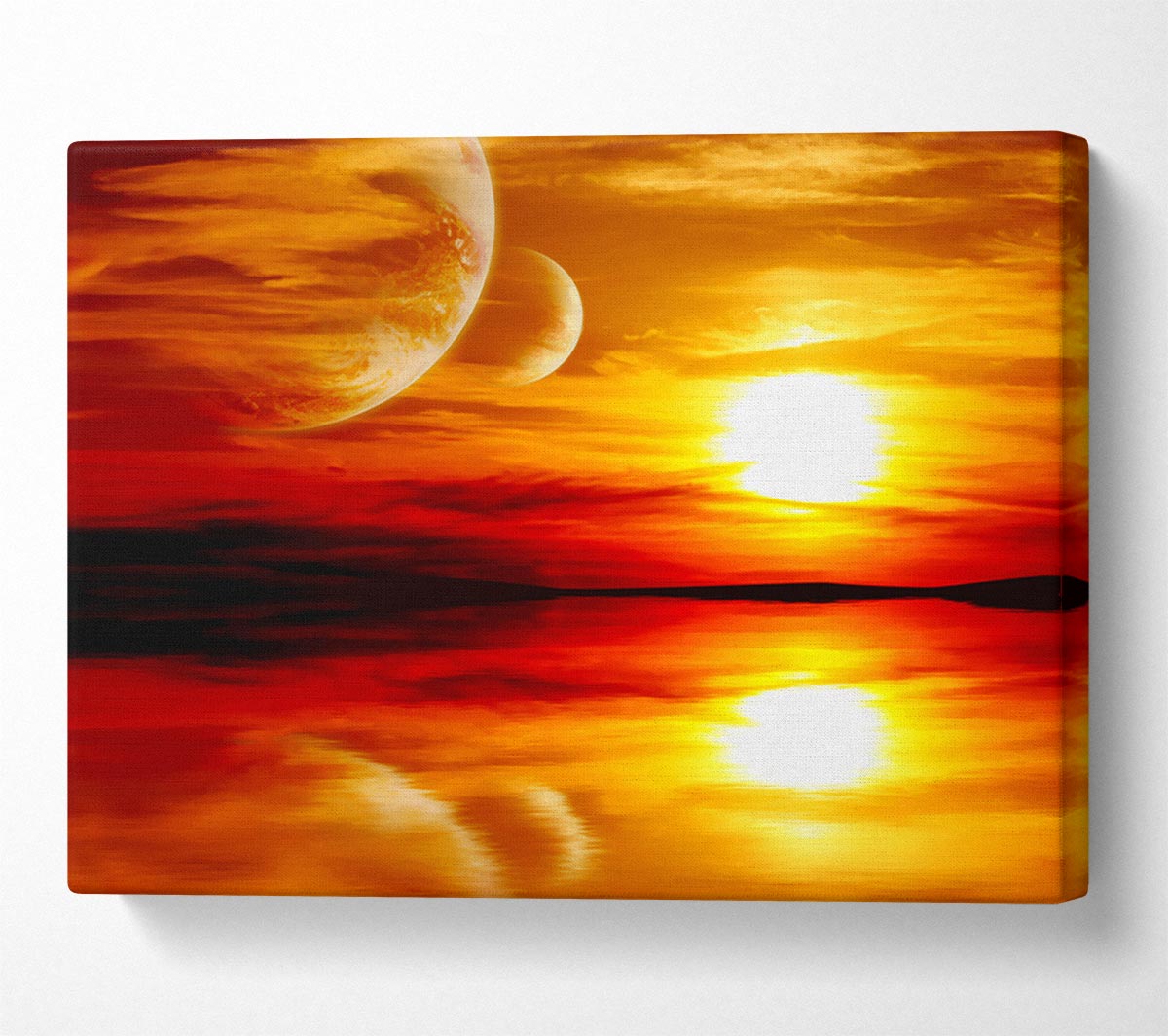 Stunning Planet Sunset Canvas Wall Art