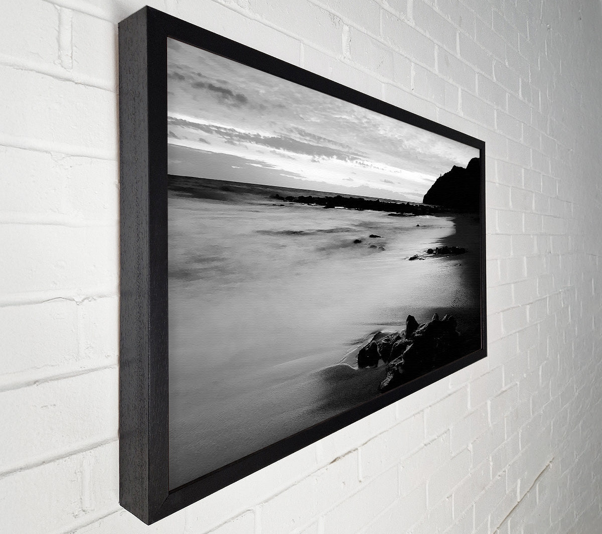 Sunset Tides B n W Canvas Wall Art