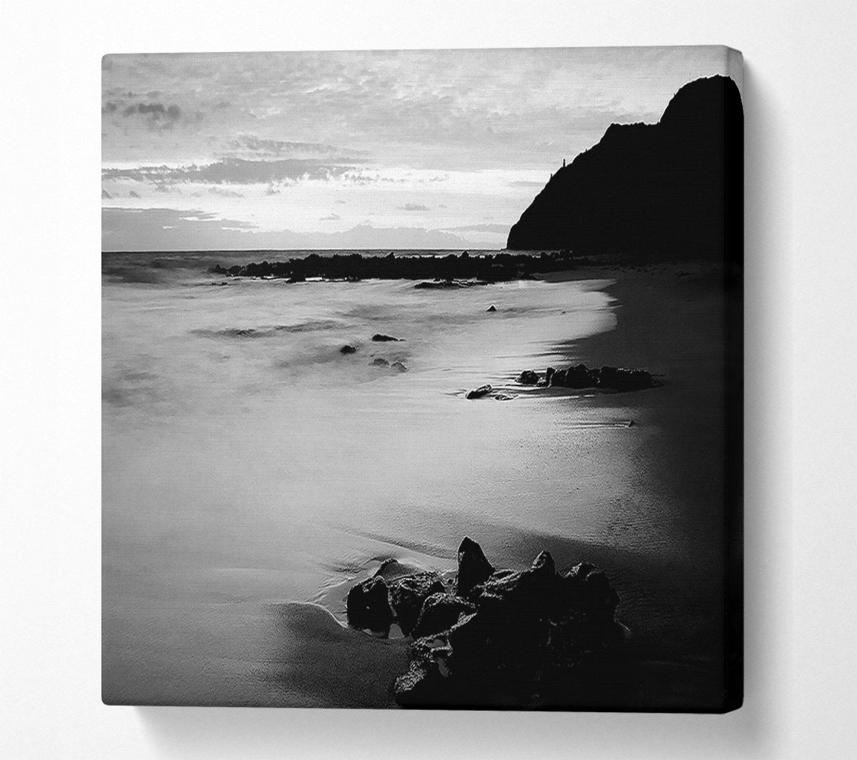 Sunset Tides B n W Canvas Wall Art