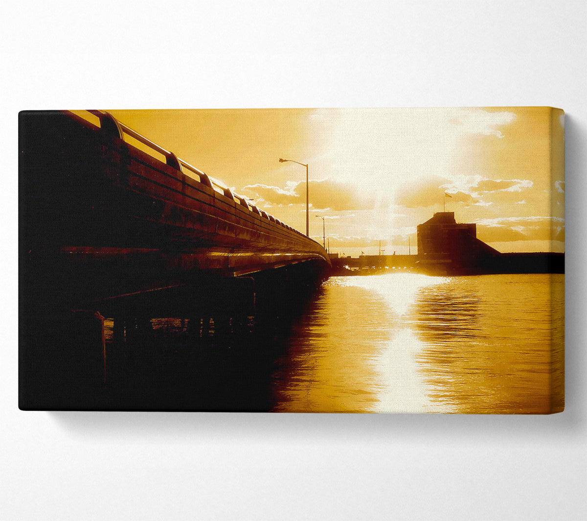 The Pier Above Caramel Canvas Wall Art