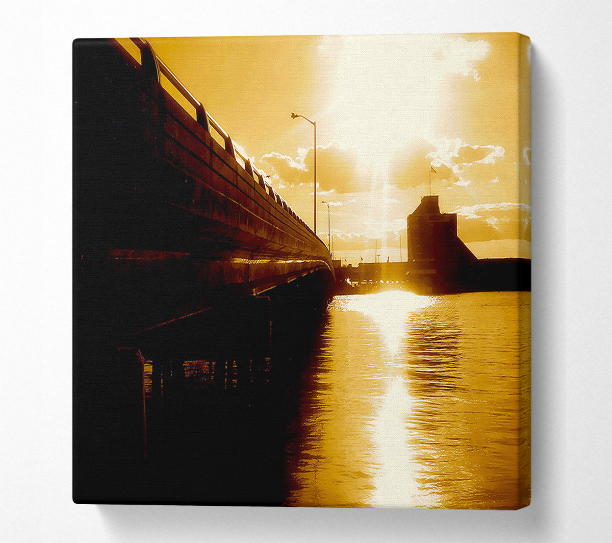 The Pier Above Caramel Canvas Wall Art