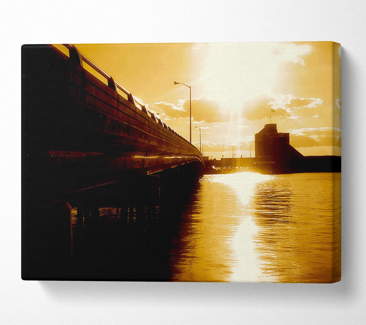 The Pier Above Caramel Canvas Wall Art