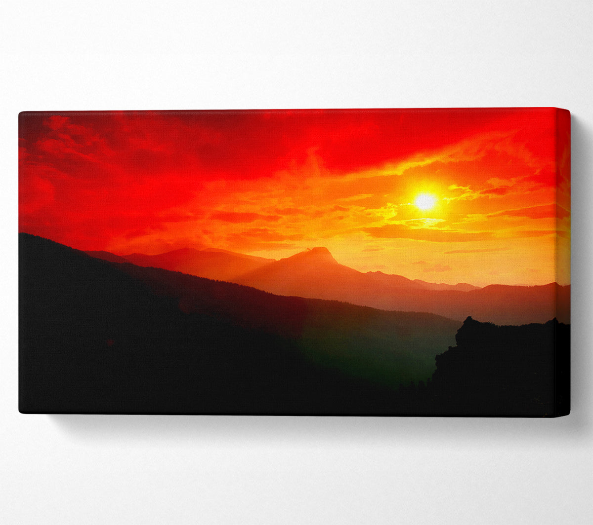 Sunblaze In The Italian Hills Canvas Wall Art