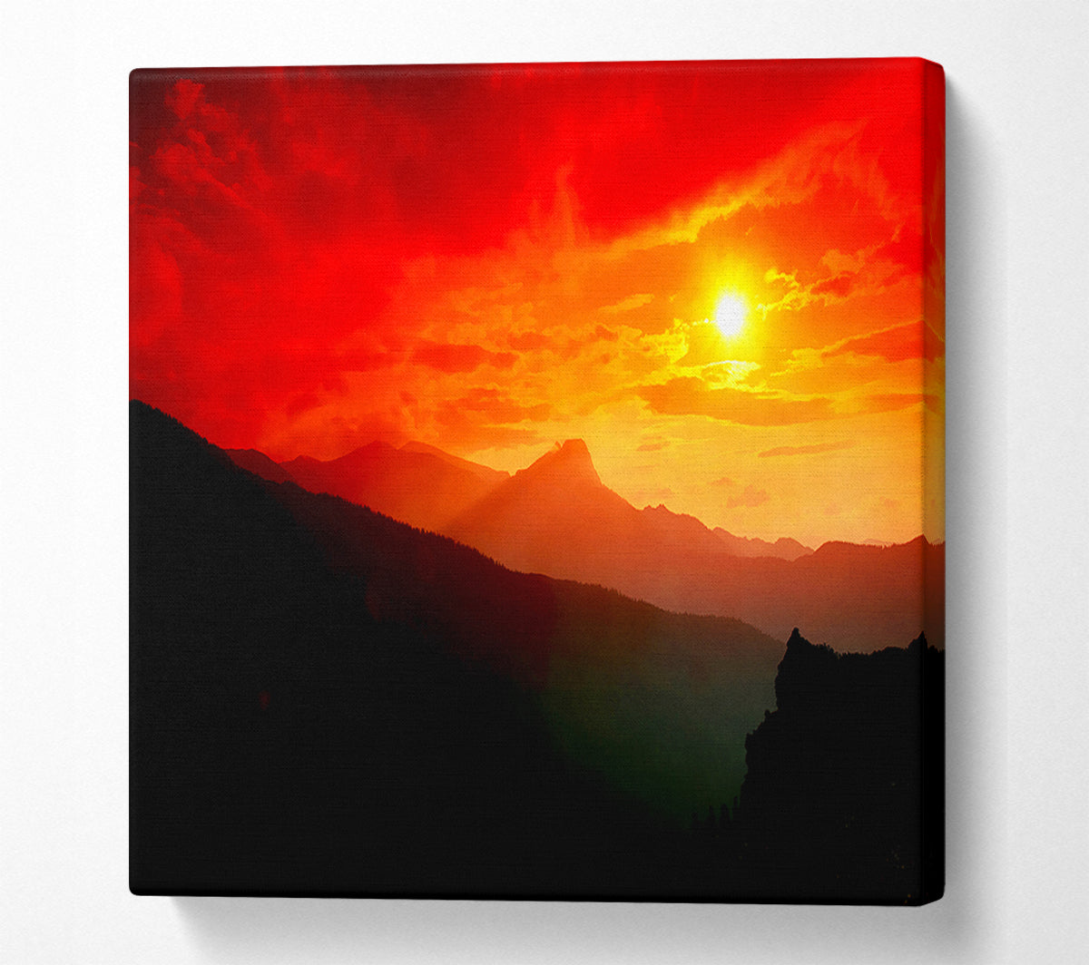 Sunblaze In The Italian Hills Canvas Wall Art