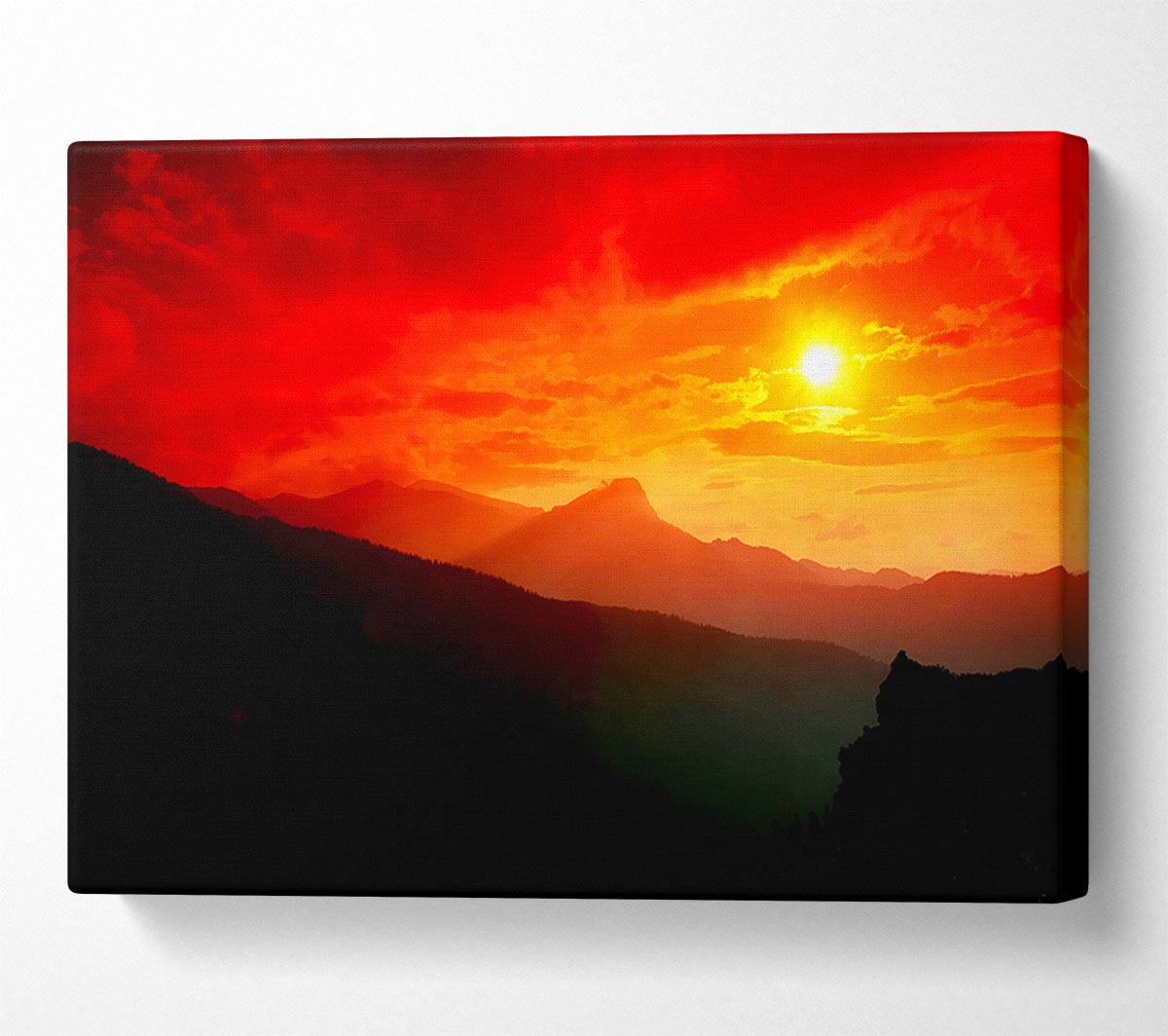 Sunblaze In The Italian Hills Canvas Wall Art