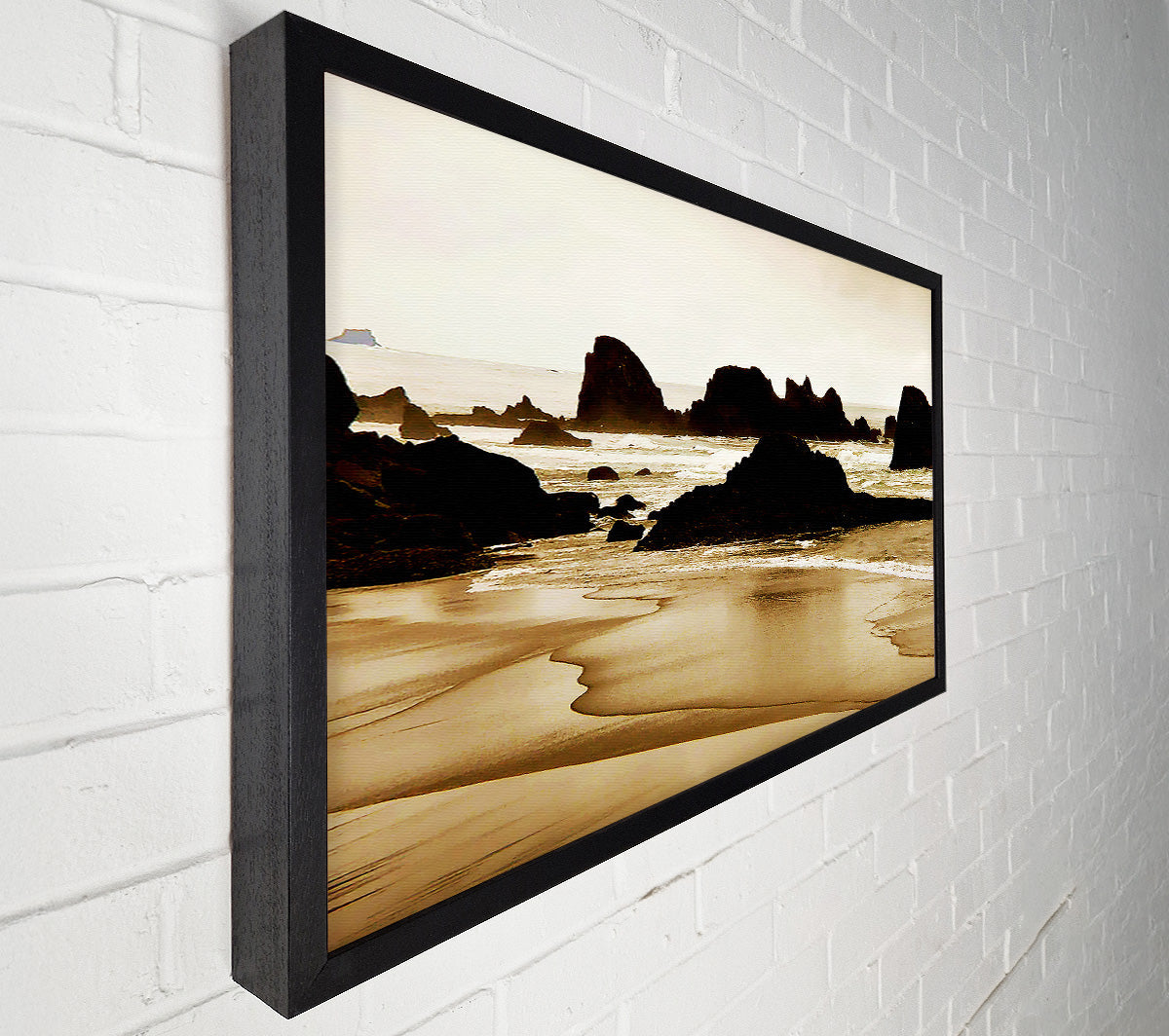 Sepia Ocean Delight Canvas Wall Art