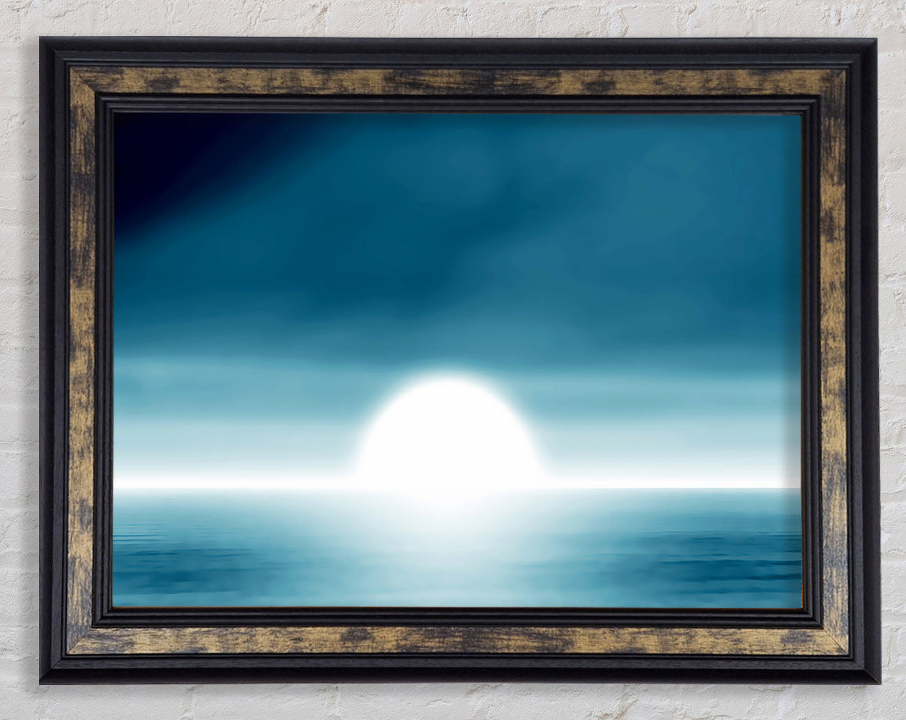 Abstact Sun Blue Framed Print