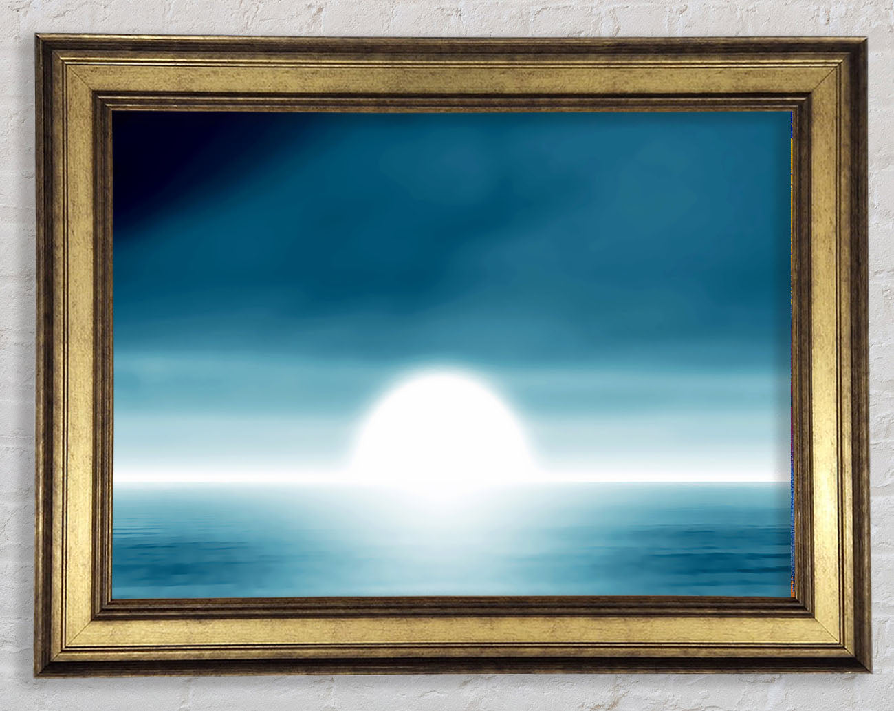 Abstact Sun Blue Framed Print
