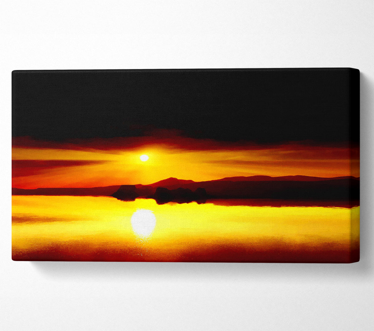 Red Waters Mountain Sunrise Canvas Wall Art