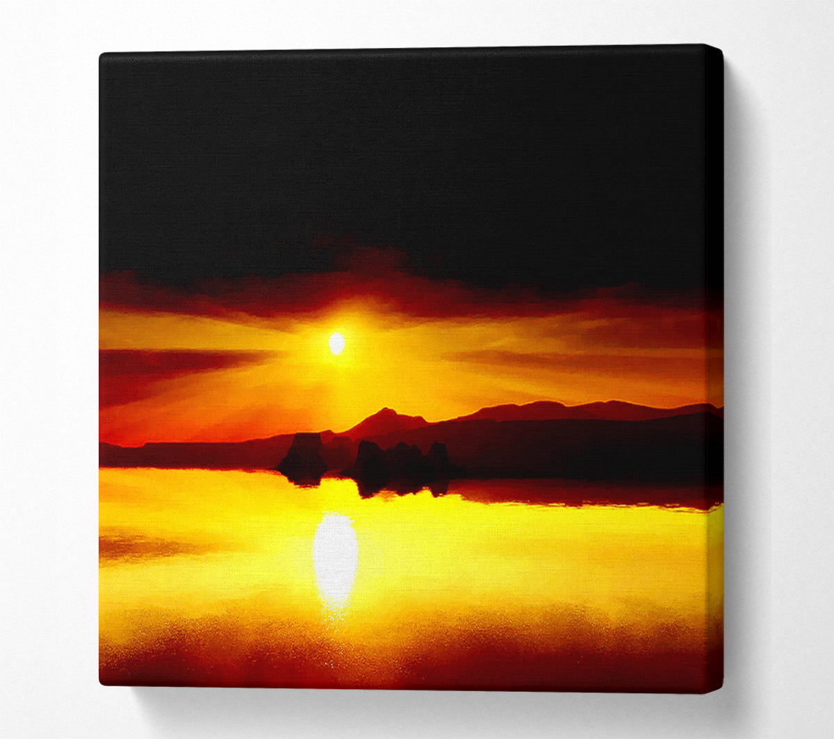 Red Waters Mountain Sunrise Canvas Wall Art