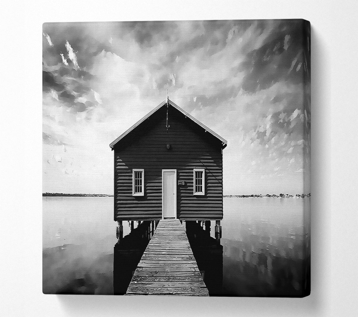 Water House B n W Canvas Wall Art