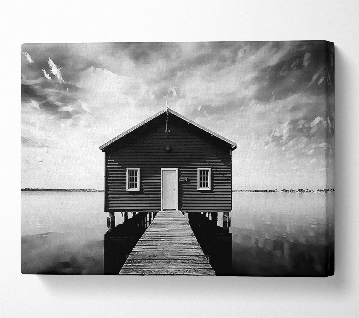 Water House B n W Canvas Wall Art