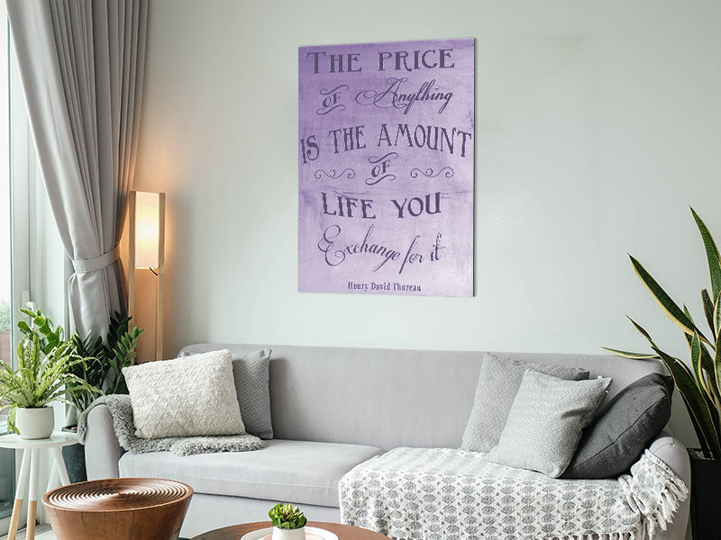 Famous Quote Henry David Thoreau The Price Of Anything Lilac Metal Print