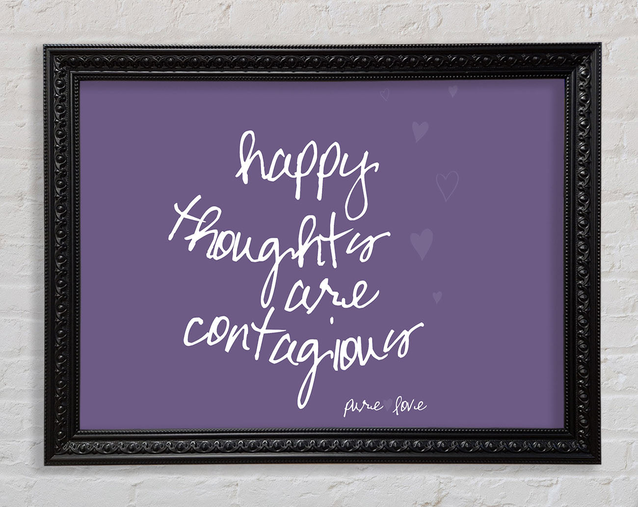 Happy Thoughts Are Contagious Lilac Framed Print
