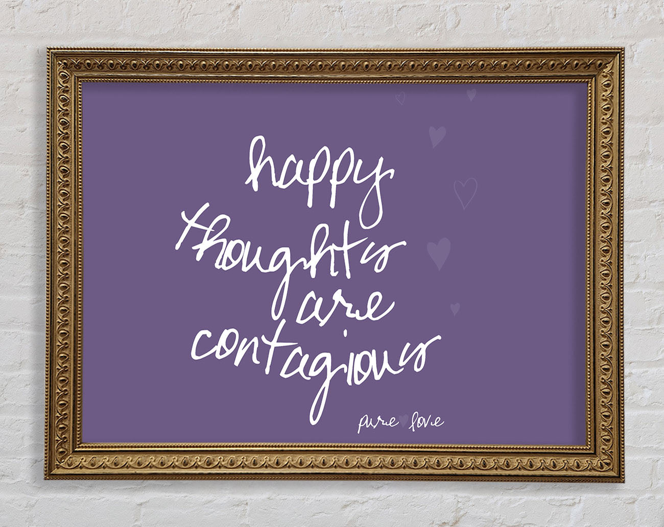Happy Thoughts Are Contagious Lilac Framed Print