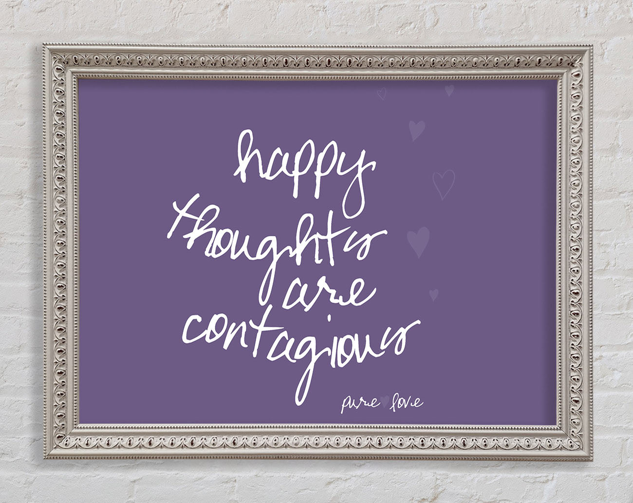 Happy Thoughts Are Contagious Lilac Framed Print