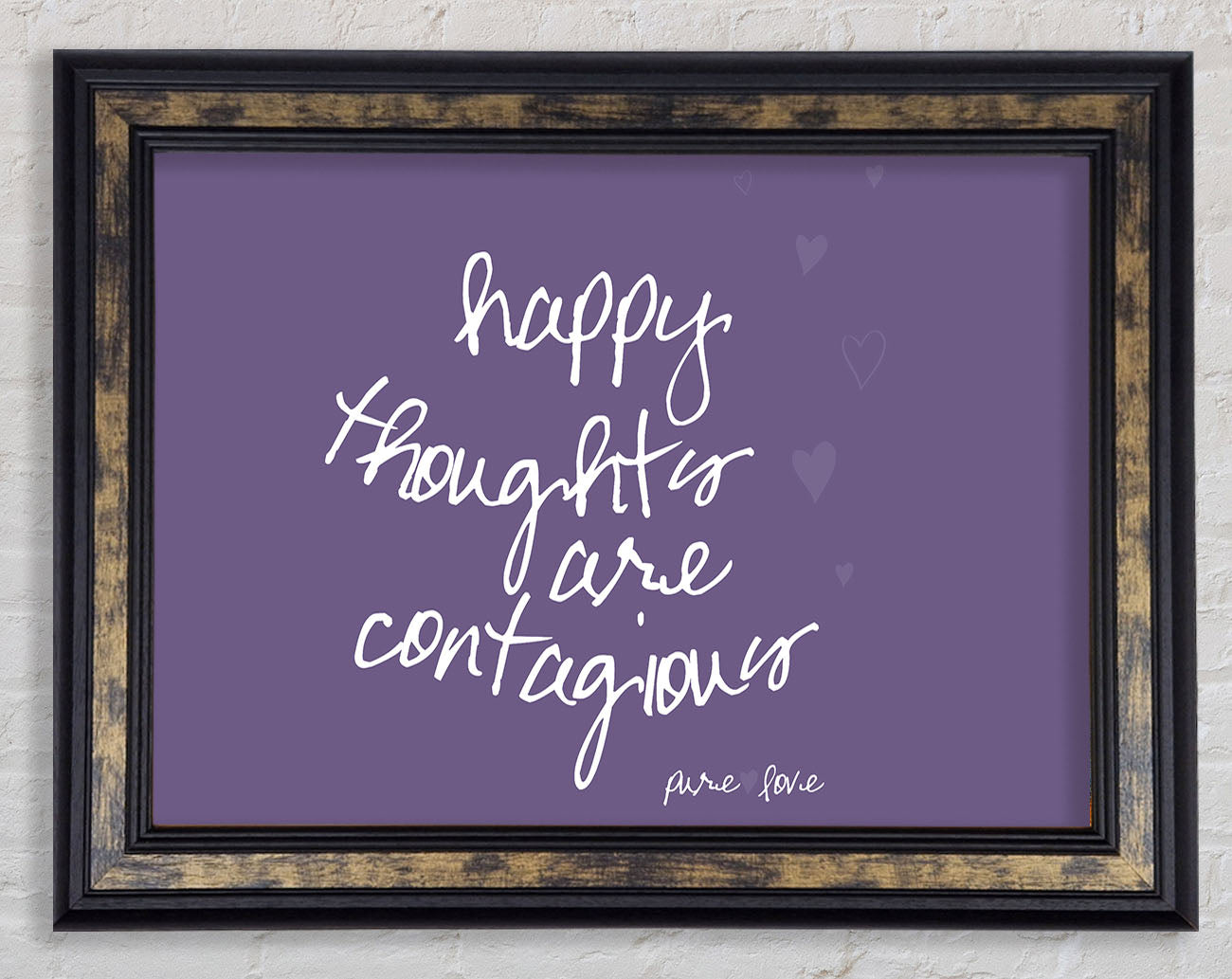 Happy Thoughts Are Contagious Lilac Framed Print