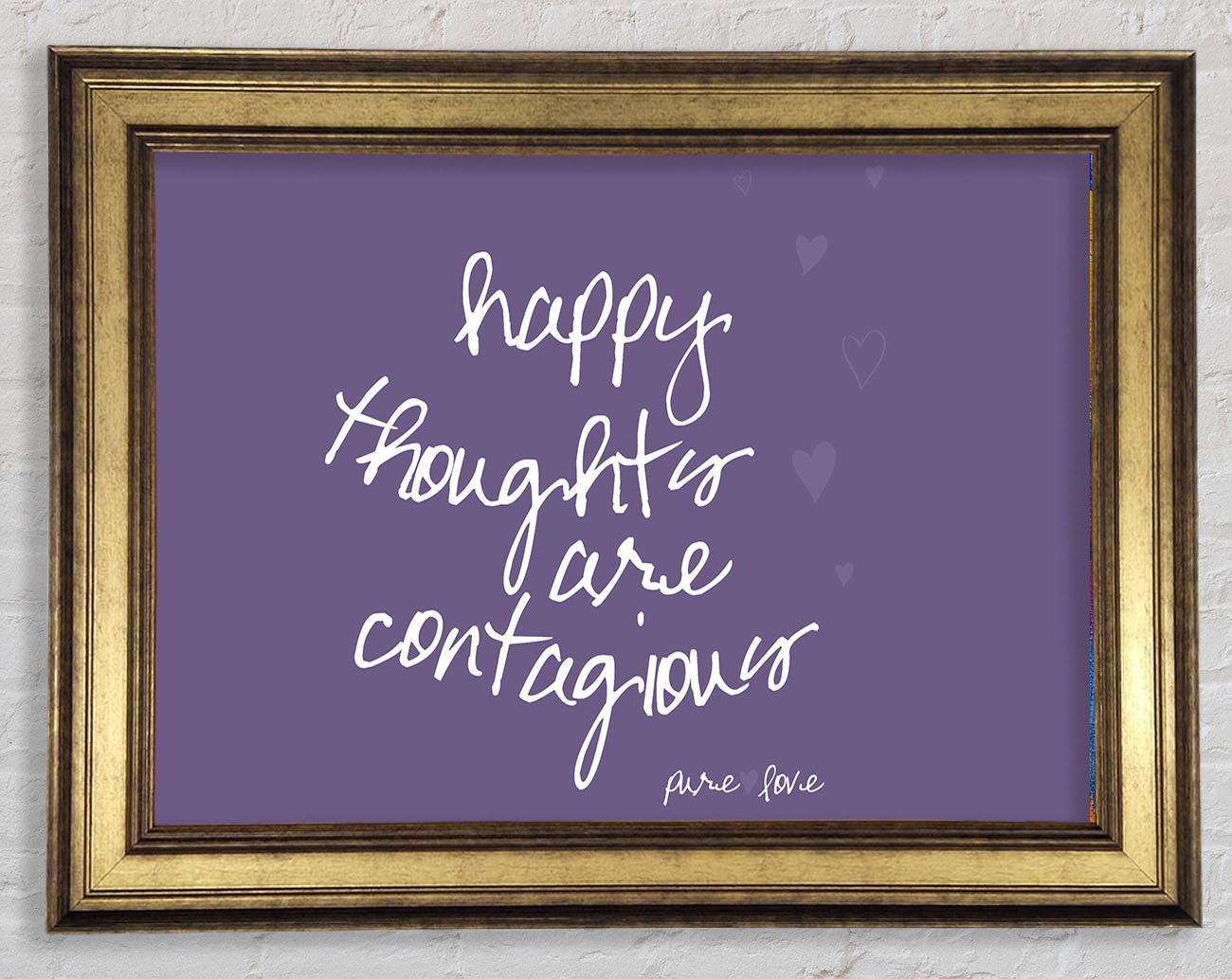 Happy Thoughts Are Contagious Lilac Framed Print