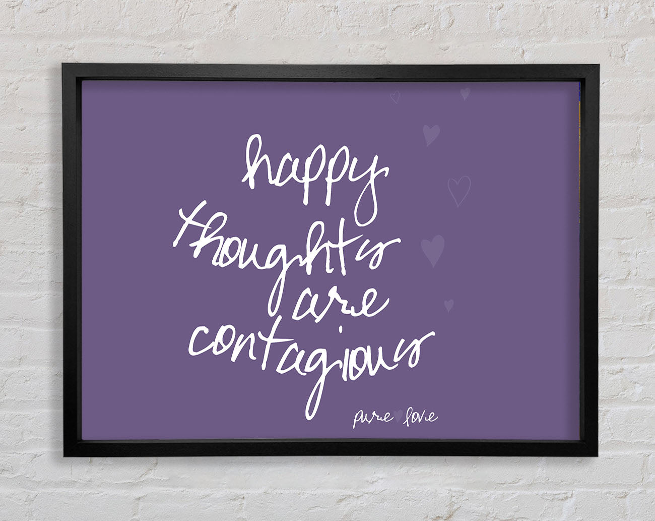 Happy Thoughts Are Contagious Lilac Framed Print