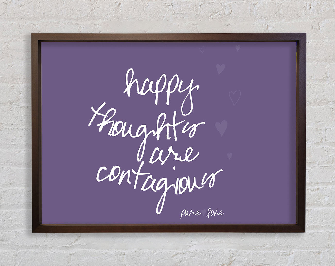 Happy Thoughts Are Contagious Lilac Framed Print