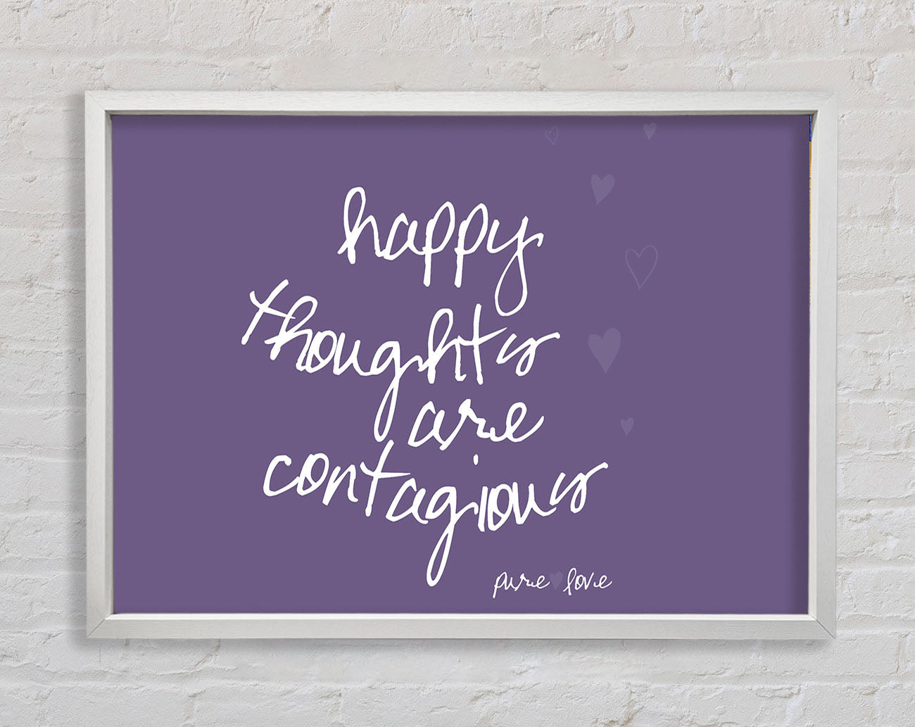 Happy Thoughts Are Contagious Lilac Framed Print