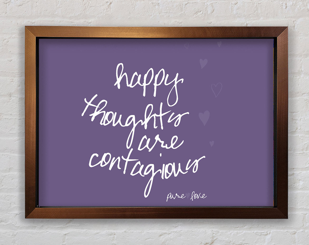 Happy Thoughts Are Contagious Lilac Framed Print