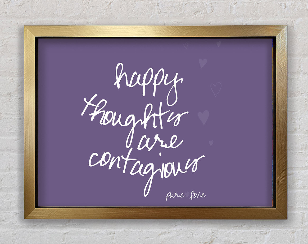Happy Thoughts Are Contagious Lilac Framed Print