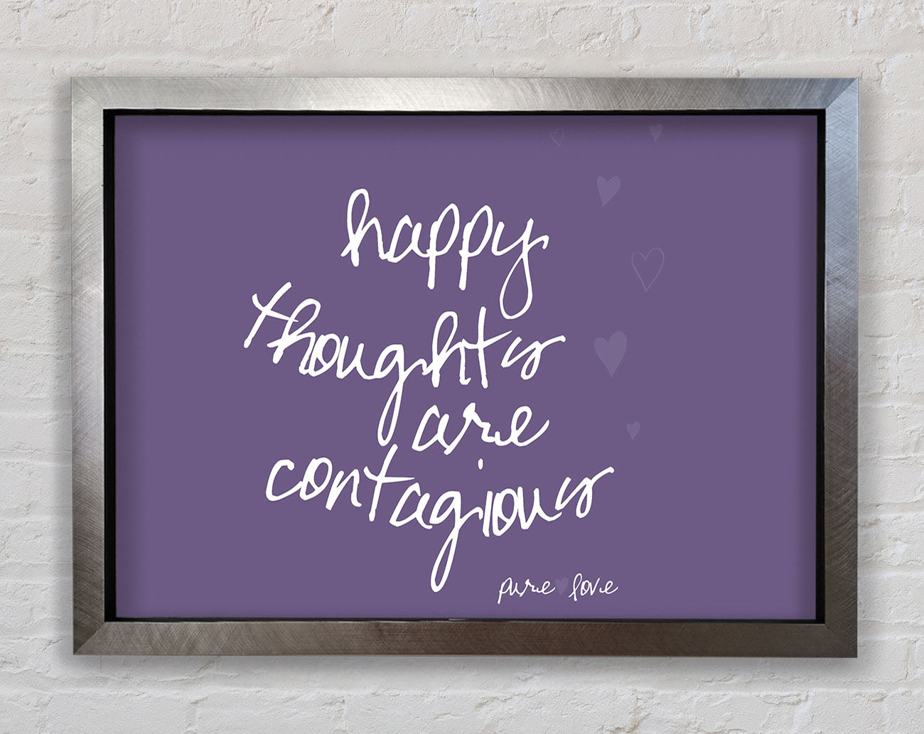 Happy Thoughts Are Contagious Lilac Framed Print
