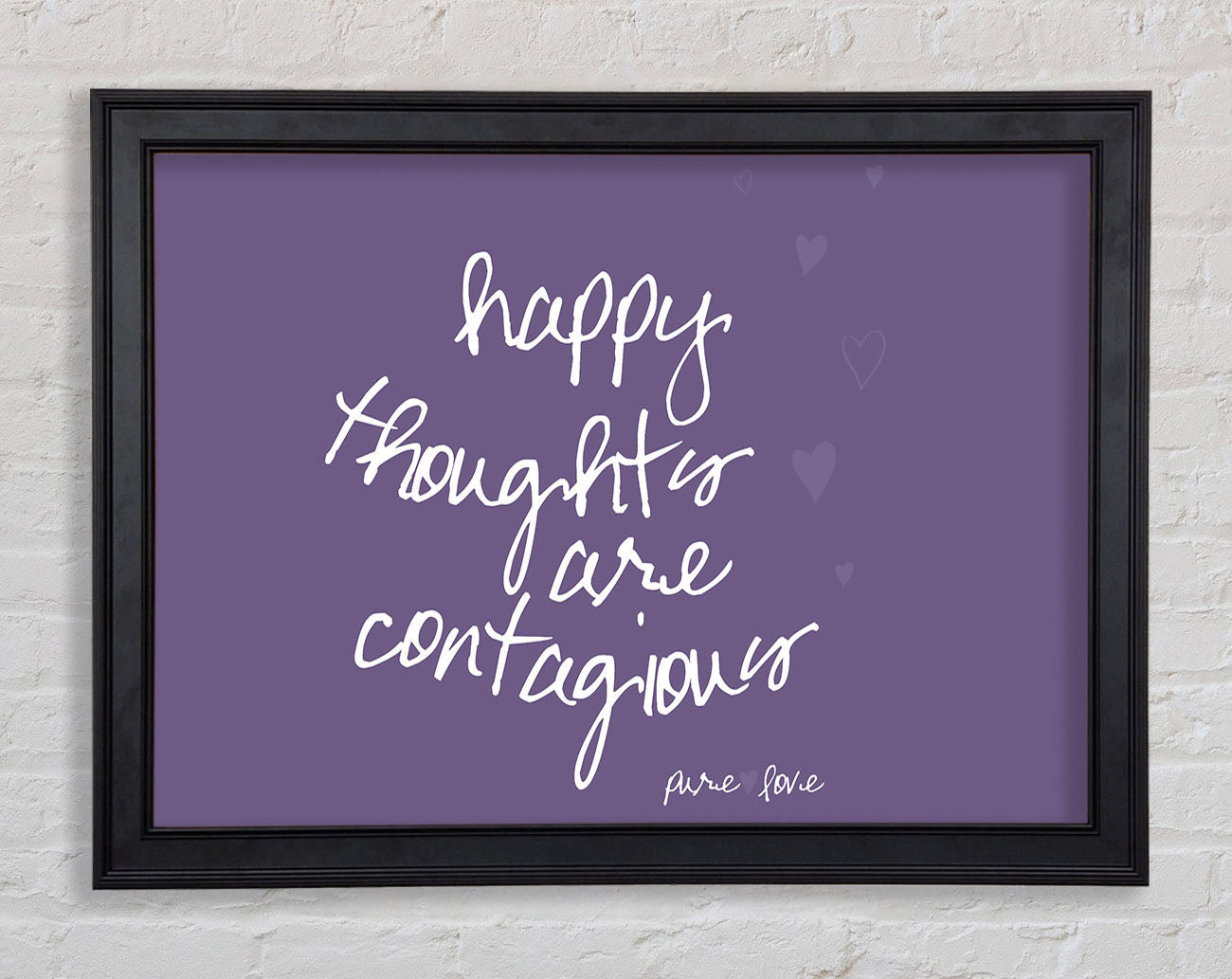 Happy Thoughts Are Contagious Lilac Framed Print