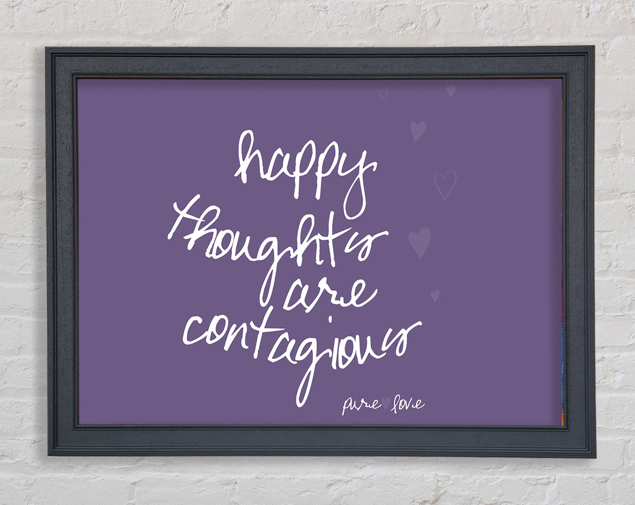 Happy Thoughts Are Contagious Lilac Framed Print