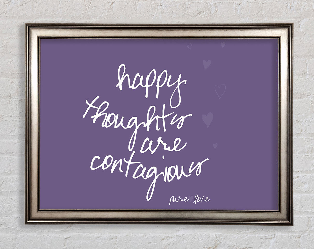 Happy Thoughts Are Contagious Lilac Framed Print