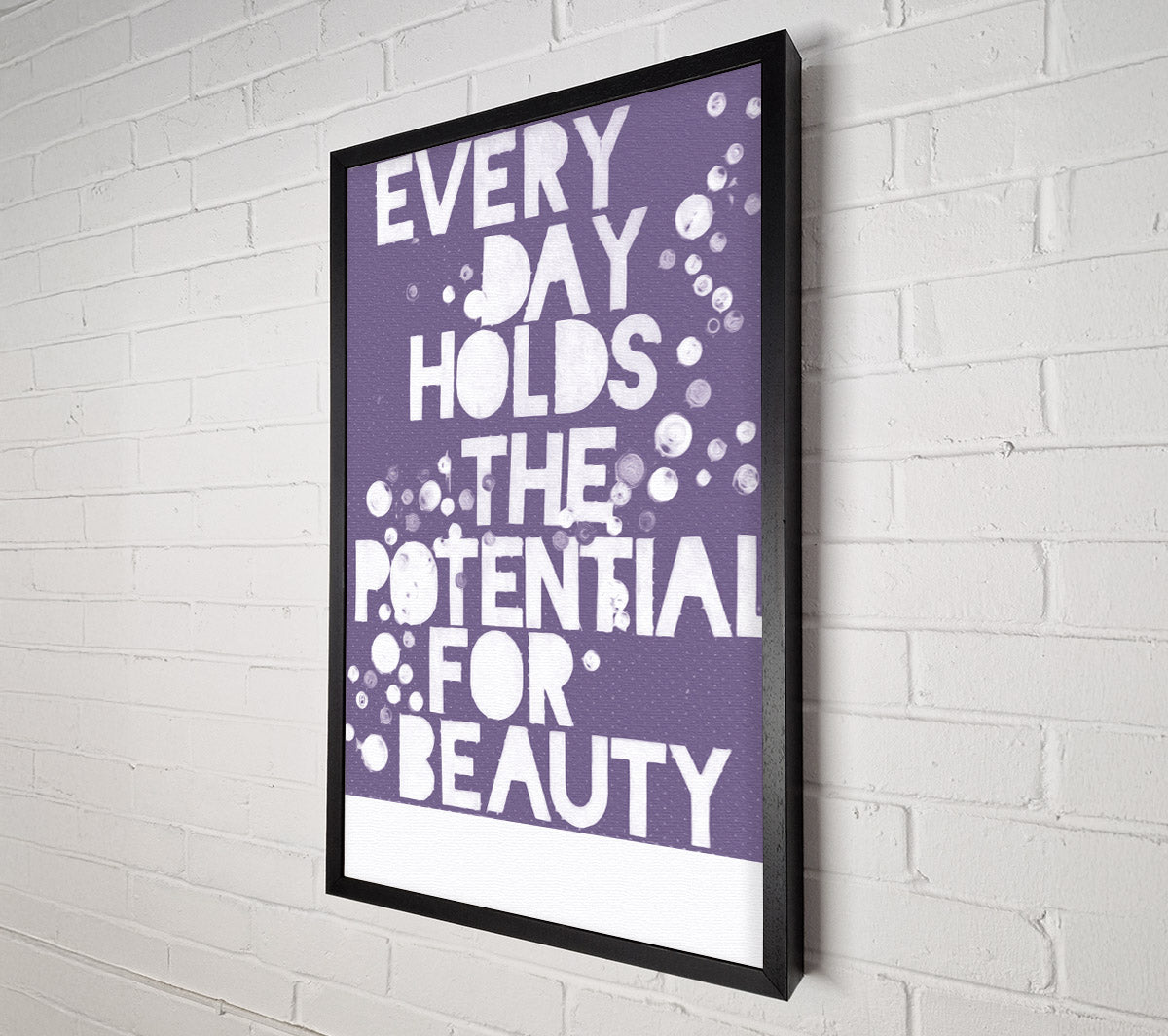 Motivational Quote Every Day Holds The Potential Lilac Canvas Wall Art
