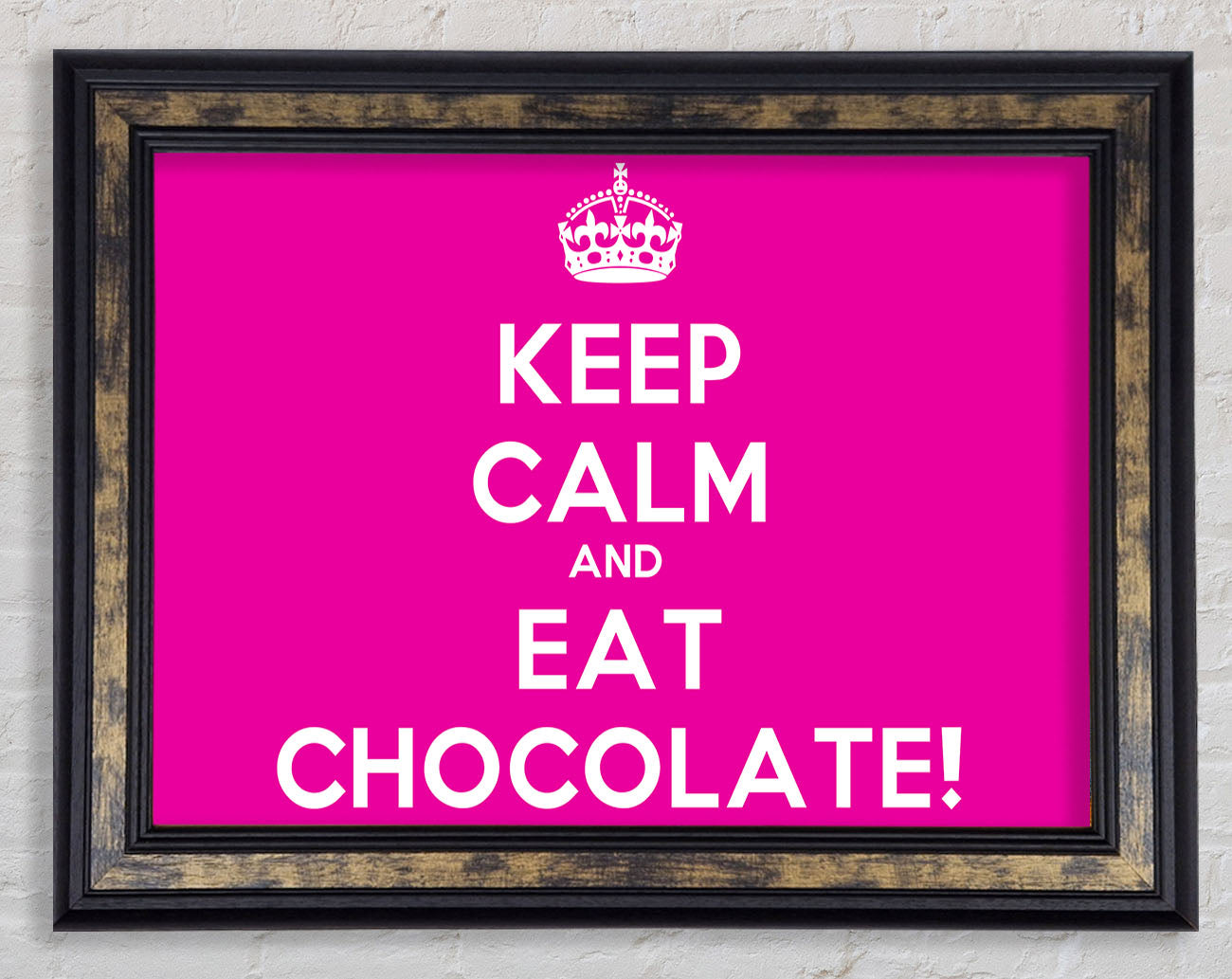 Kitchen Quote Keep Calm Eat Chocolate Framed Print