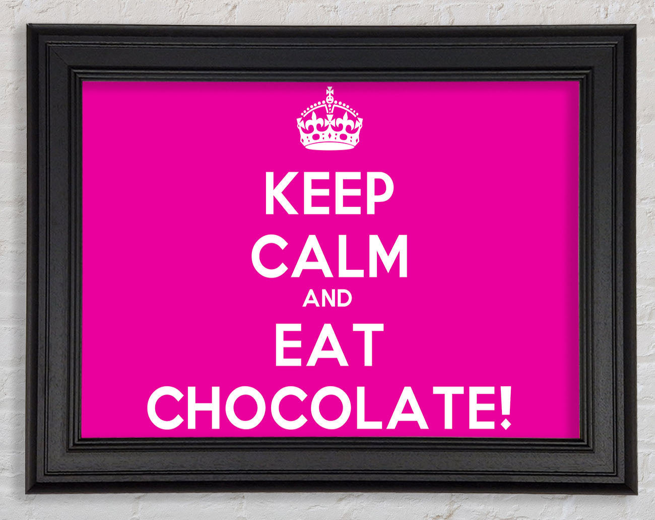 Kitchen Quote Keep Calm Eat Chocolate Framed Print