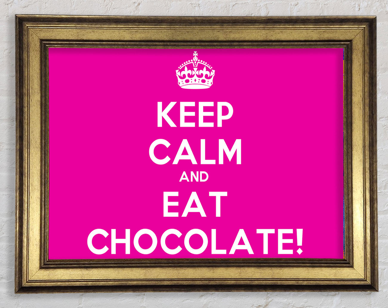 Kitchen Quote Keep Calm Eat Chocolate Framed Print