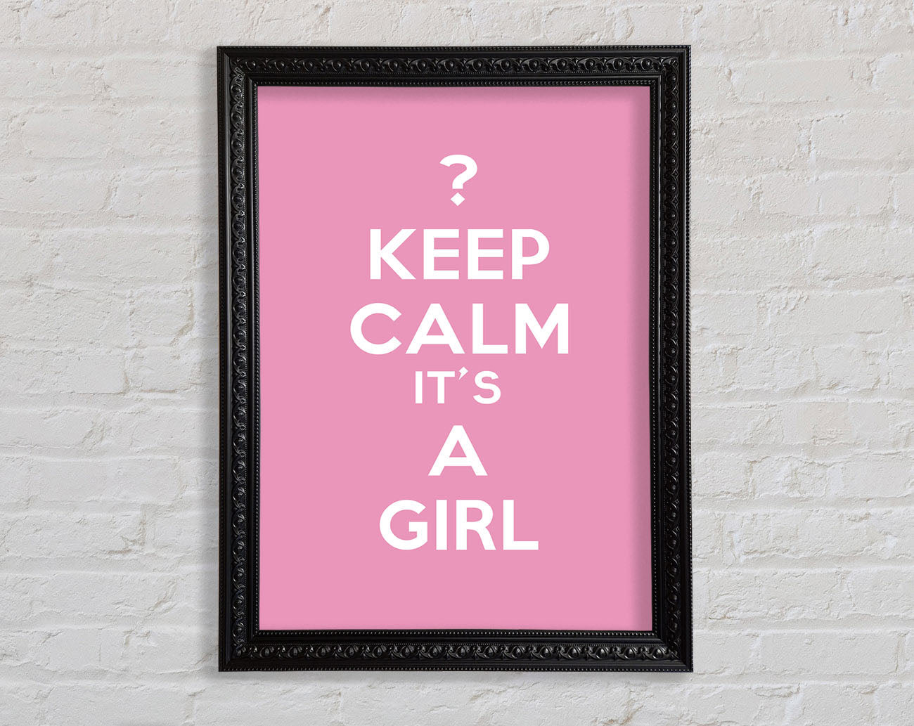 Nursery Quote Keep Calm Girl Pink Framed Print