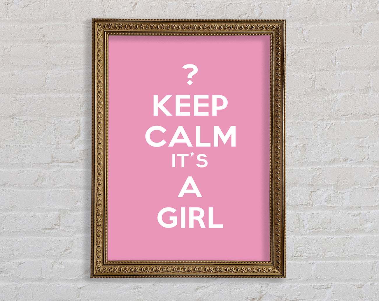 Nursery Quote Keep Calm Girl Pink Framed Print