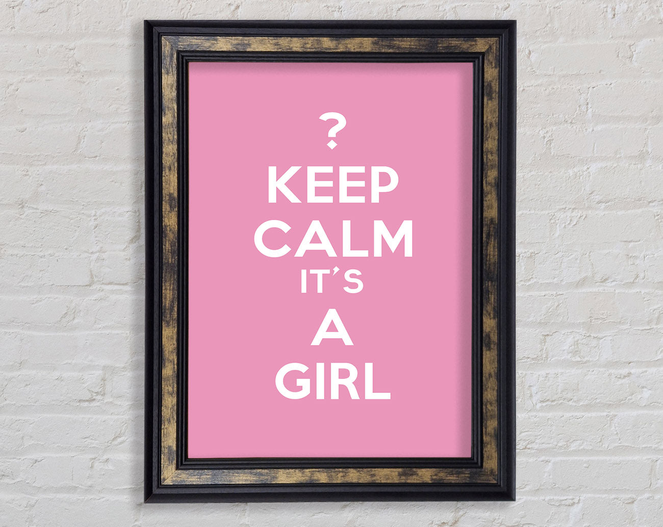 Nursery Quote Keep Calm Girl Pink Framed Print