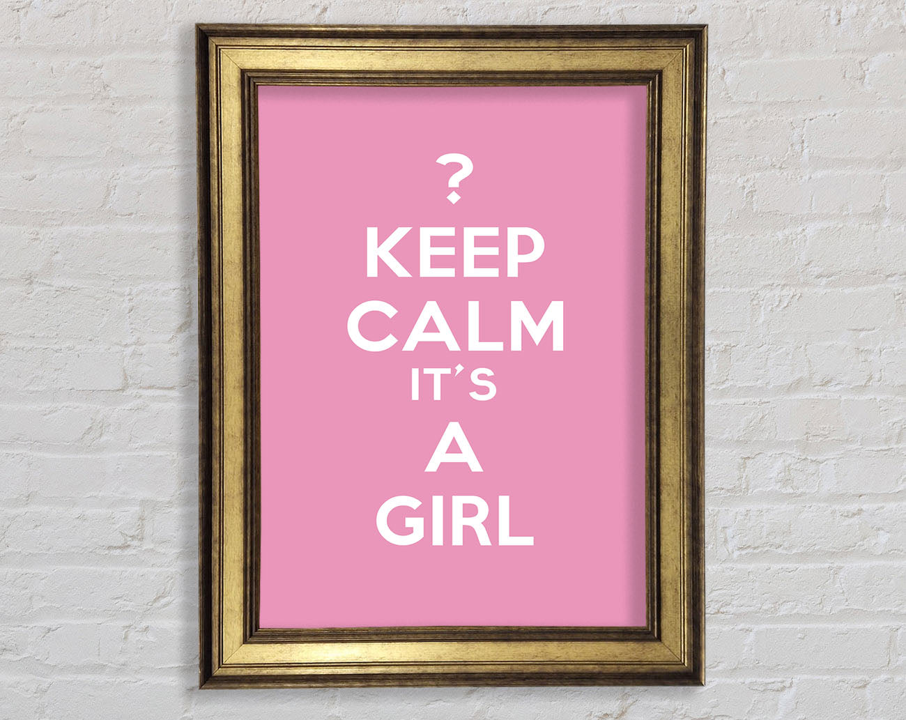 Nursery Quote Keep Calm Girl Pink Framed Print